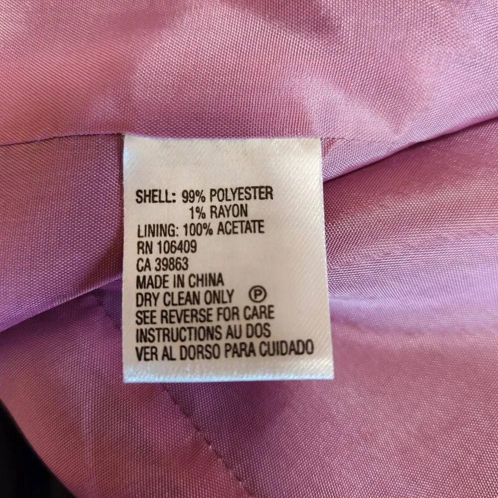 Tahari Pinstripe 3-Piece Suit Set Gray Pink Professional Business Attire - Picture 13 of 16